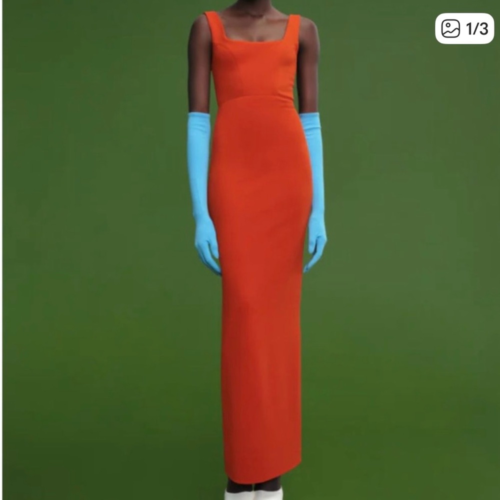Solace London Vibrant Orange Maxi Skirt